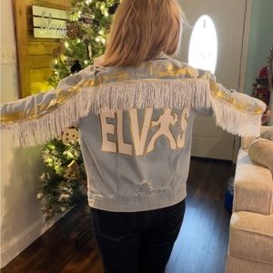 Vintage denim jacket size small Elvis